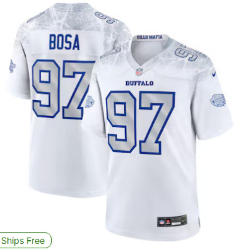 Men Buffalo Bills 97 Bosa Nike White 2025 Rivalries Collection Limited NFL Jersey